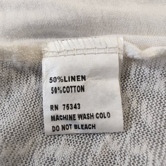 Piazza Roma Ivory Embroidered Lace & Knit Linen/Cotton Tank Top, Size M, Boho - Picture 7 of 9